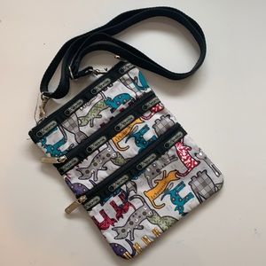LeSportSac 3-Zip Mini CrossBody Bag with Cat Print